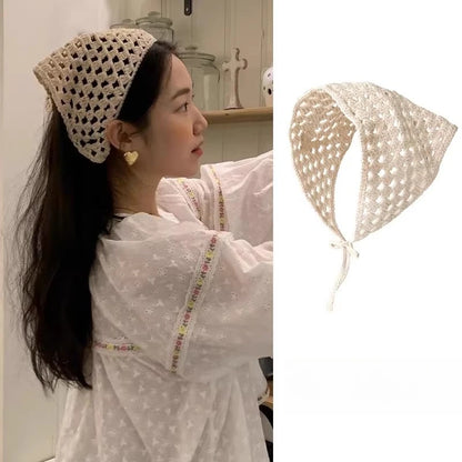 Edie | Crochet Triangle Boho Hair Scarf