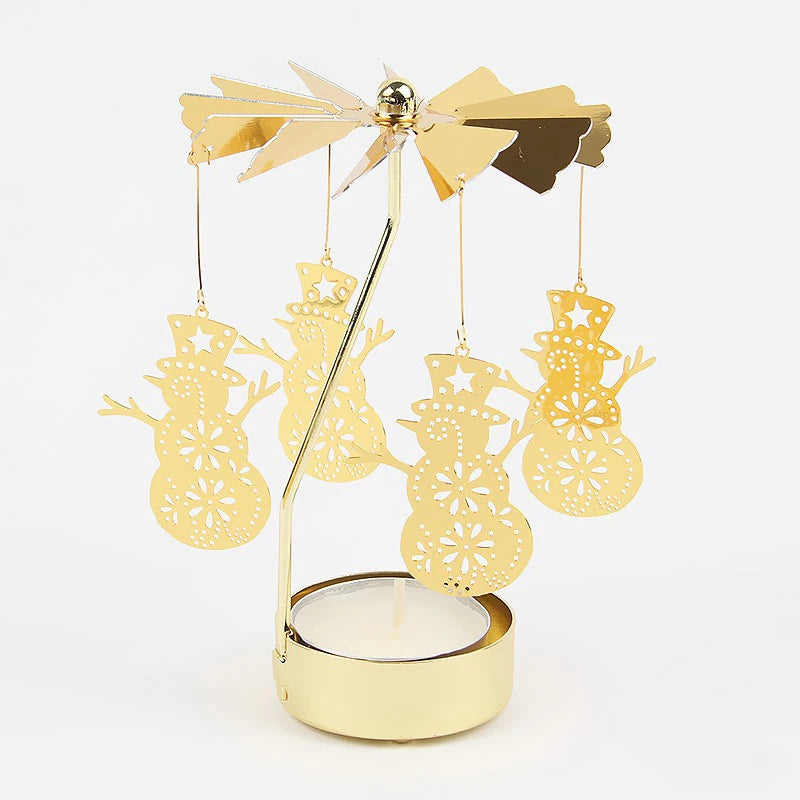 Eira | Spinning Gold Metal Rotating Tealight Candle Holder