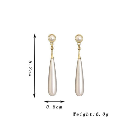 Elara | Teardrop Pearl Dangle Earrings