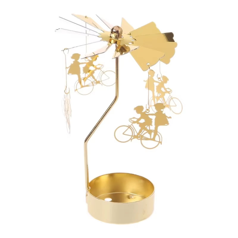 Eira | Spinning Gold Metal Rotating Tealight Candle Holder