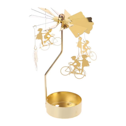 Eira | Spinning Gold Metal Rotating Tealight Candle Holder