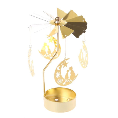 Eira | Spinning Gold Metal Rotating Tealight Candle Holder