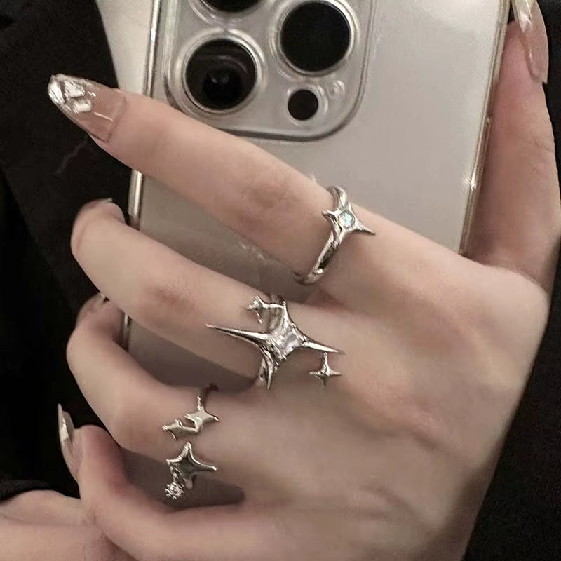 Nova | Star Spike Adjustable Silver Ring