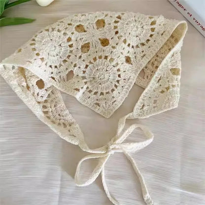 Edie | Crochet Triangle Boho Hair Scarf